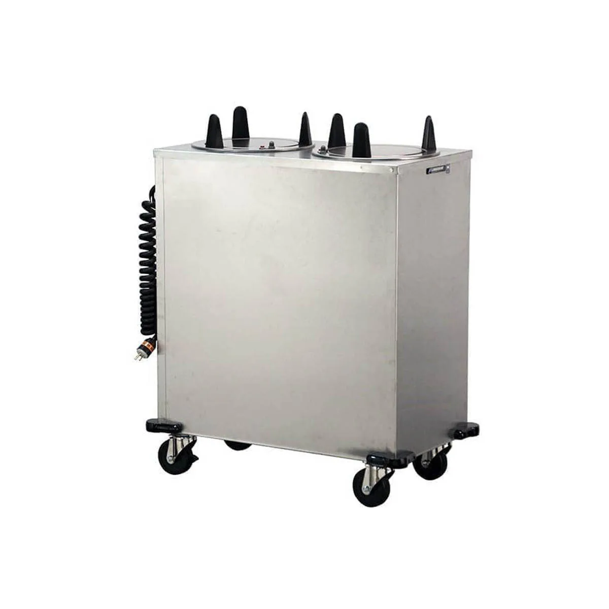 Lakeside 6209 Mobile Enclosed Two Stack Heated Dish Dispenser for 8 1/4" to 9 1/8" Dishes
