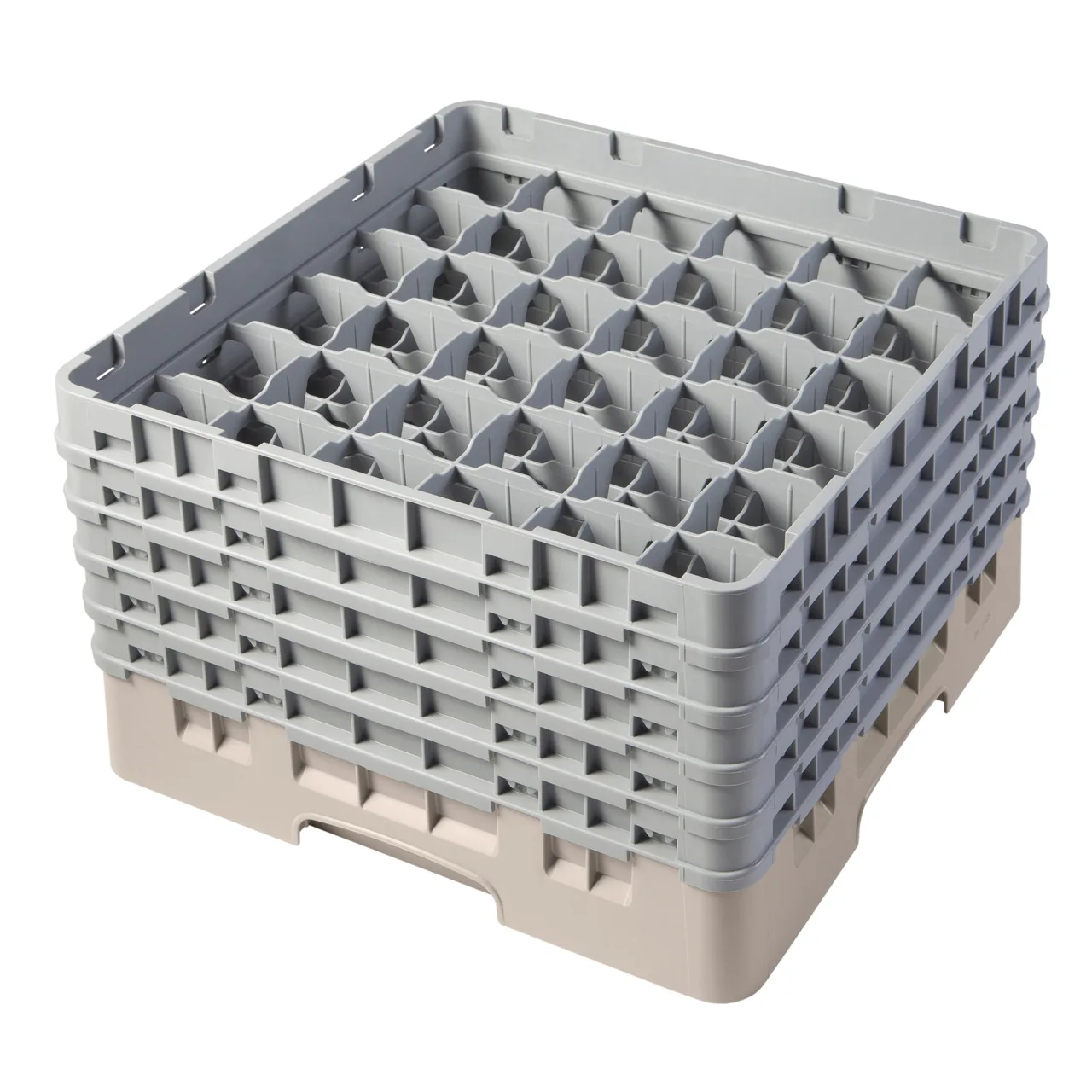 Cambro 36S958184 Camrack Glass Rack, Full Size, 19-3/4 x 19-3/4, 36 Compartments, Beige, HACCP Compliant