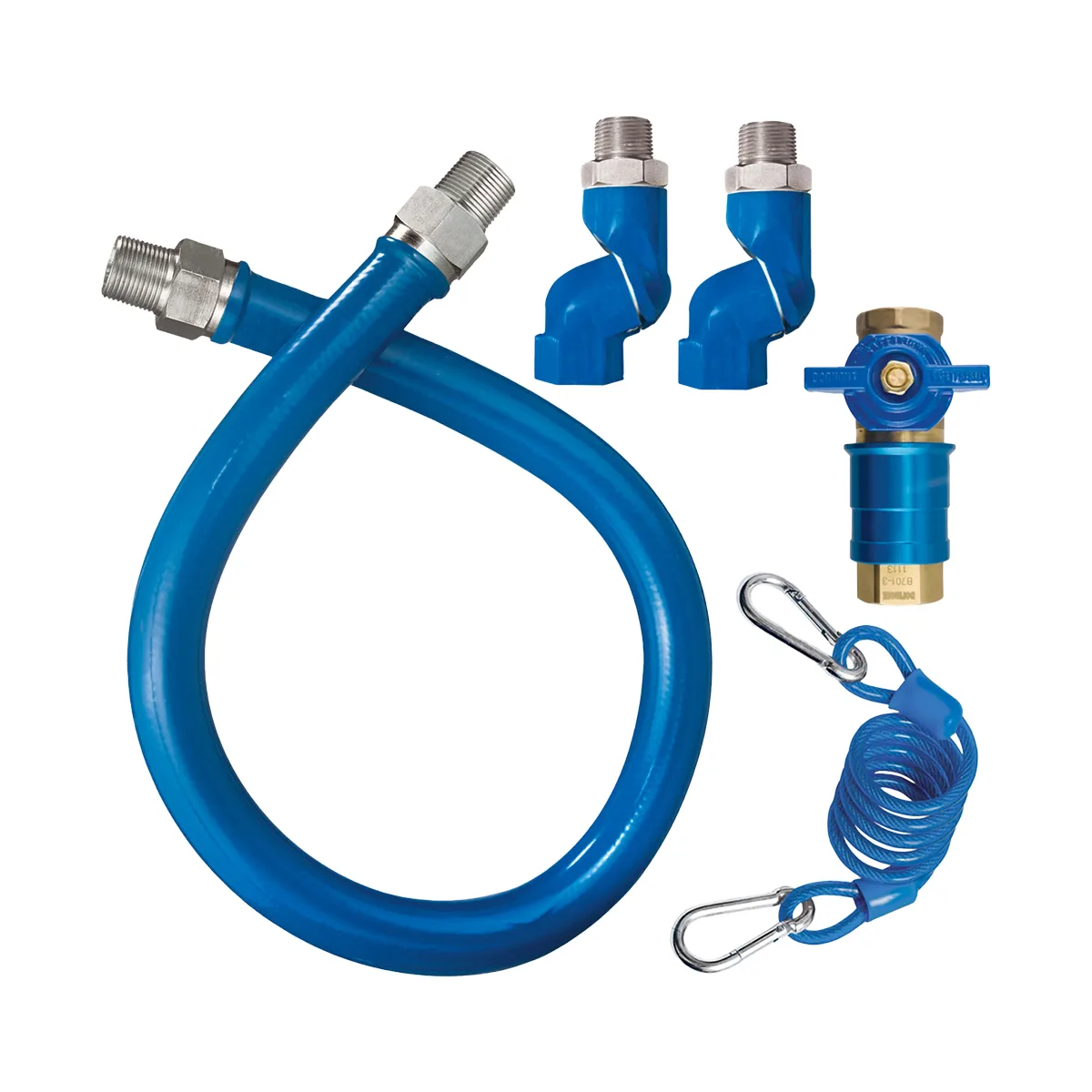 Dormont 1650KITCF2S36 Deluxe Safety Quik 36" Gas Connector Kit, Two Swivels, Restraining Cable