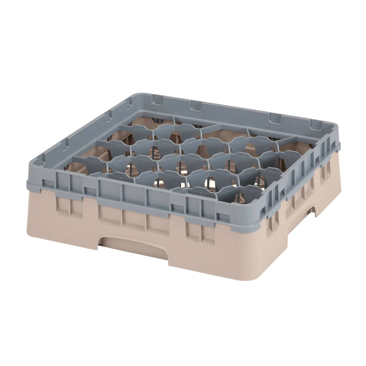 Cambro 20S318184 Camrack Glass Rack, Beige, Full Size, 20 Compartments, 3-7/8" Max Dia, 3-5/8" Max Height