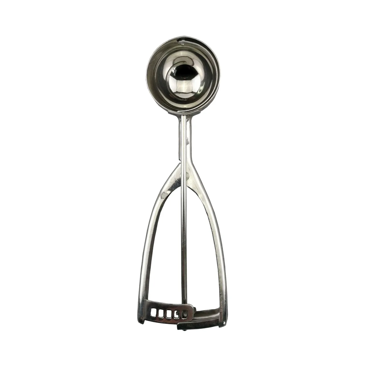 CAC China SICD-24S Squeeze Disher, #24, 1.3 oz., Ambidextrous, Stainless Steel Scoop