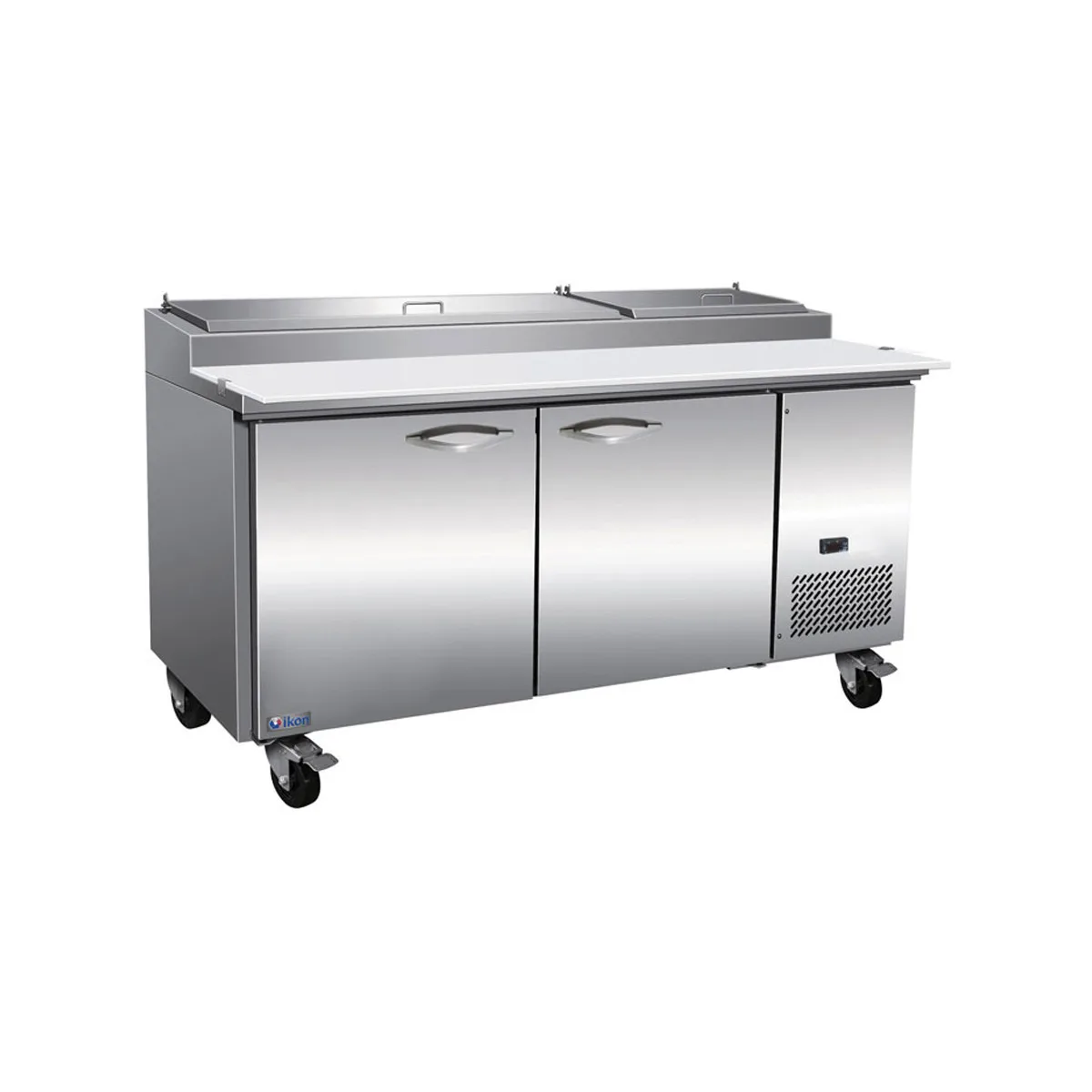 IKON IPP71-4D 70" 2-Section Refrigerated Pizza Prep Table w/ 4 Drawers, (9) 1/3 GN pans