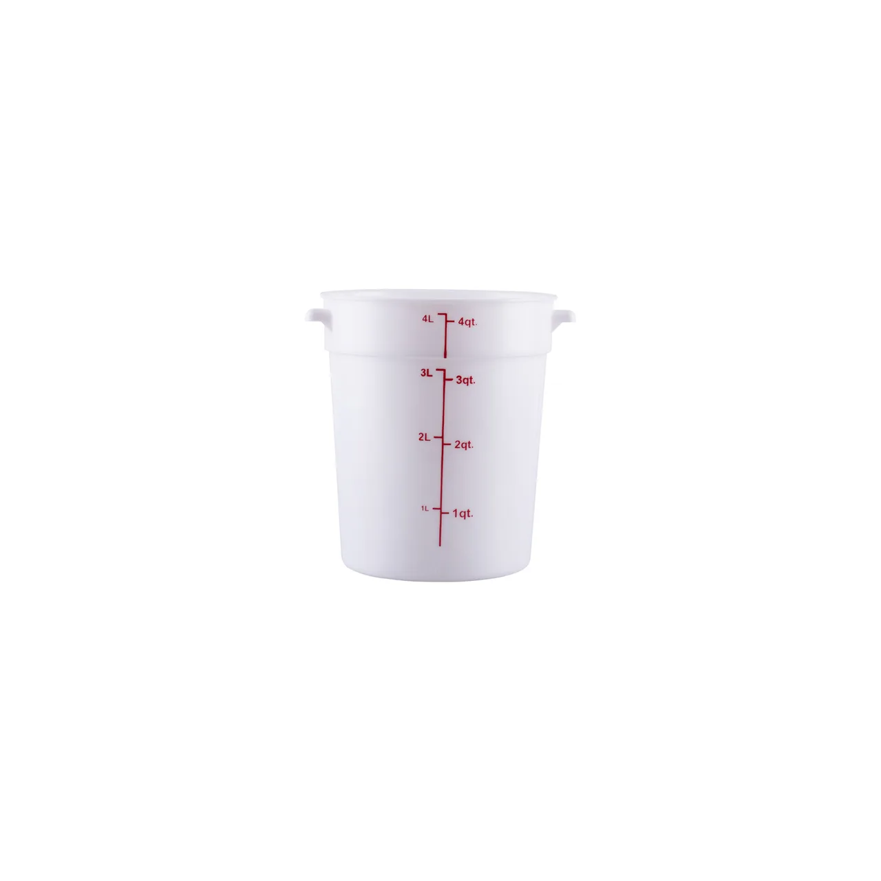 CAC China FS3P-4W Food Storage Container, 4 qt., Round, Stackable, Polypropylene, White, BPA Free