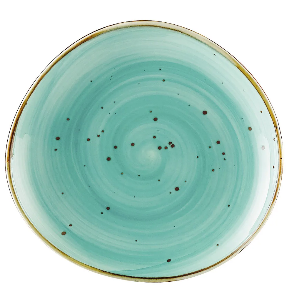 CAC China TUS-6-TQS Tucson Plate, 6-3/8" x 6", Porcelain, Turquoise Glaze, Dishwasher Safe - Dozen