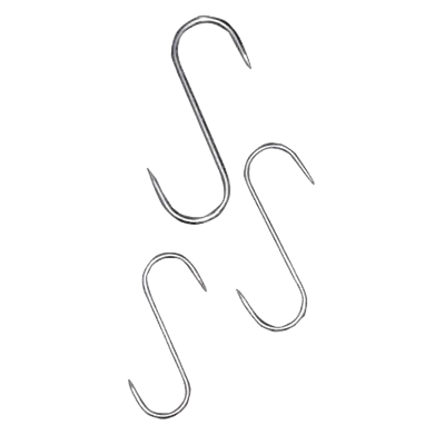 Omcan USA 10508 S-Hook, 60mm x 3mm Stainless Steel, Restaurant Shelving Part
