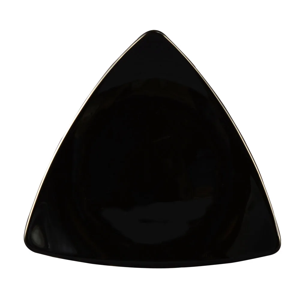 CAC China TRG-7-BLK Festiware Triangular Plate, 7" x 7" x 0.75", Black Ceramic, 1 Dozen