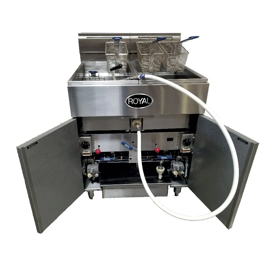 Royal Range of California REEF-35-4-CM Multi-Battery Gas Fryer w/ (4) 35-lb, Built-In Filtration