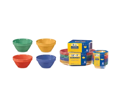 GET SP-BC-170-MIX Mardi Gras™ Bouillon Cup, 8 Oz, Melamine, Colors, 4‑1/2" Dia. x 2‑1/4" H - 1 Dozen