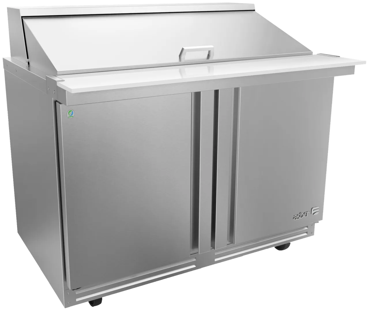 Asber APTM 48 18 P 48" 2-Door Mega Top Sandwich and Salad Prep Table, 18 Pans