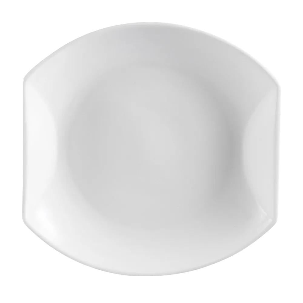 CAC China STU-12 Porcelain Platter – 9"L x 8-7/8"W x 1-5/8"H, Bone White, Dishwasher Safe – 1 Dozen