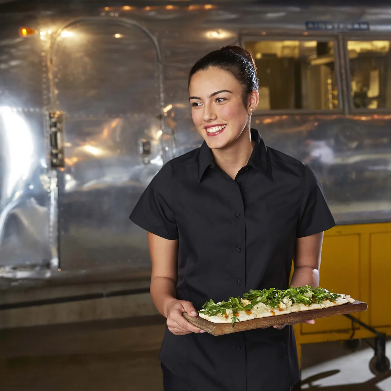 Chef Works CSWV-GRY-M Women's Universal Gray Cook Shirt, Medium, Short Sleeve, Poly/Cotton