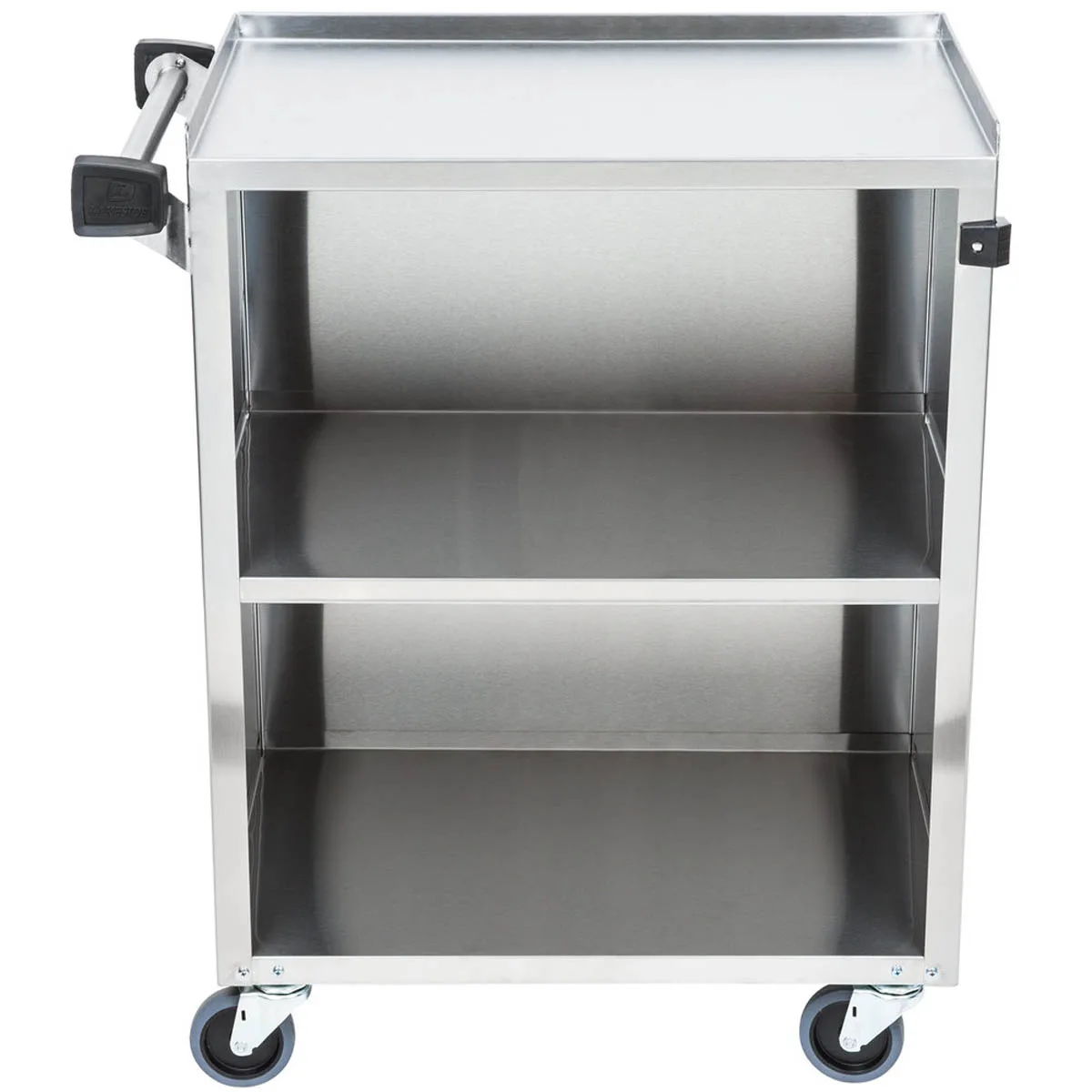 Lakeside 610 27" Stainless Steel 3 Shelf Bussing Cart w/ Enclosed Back & Sides
