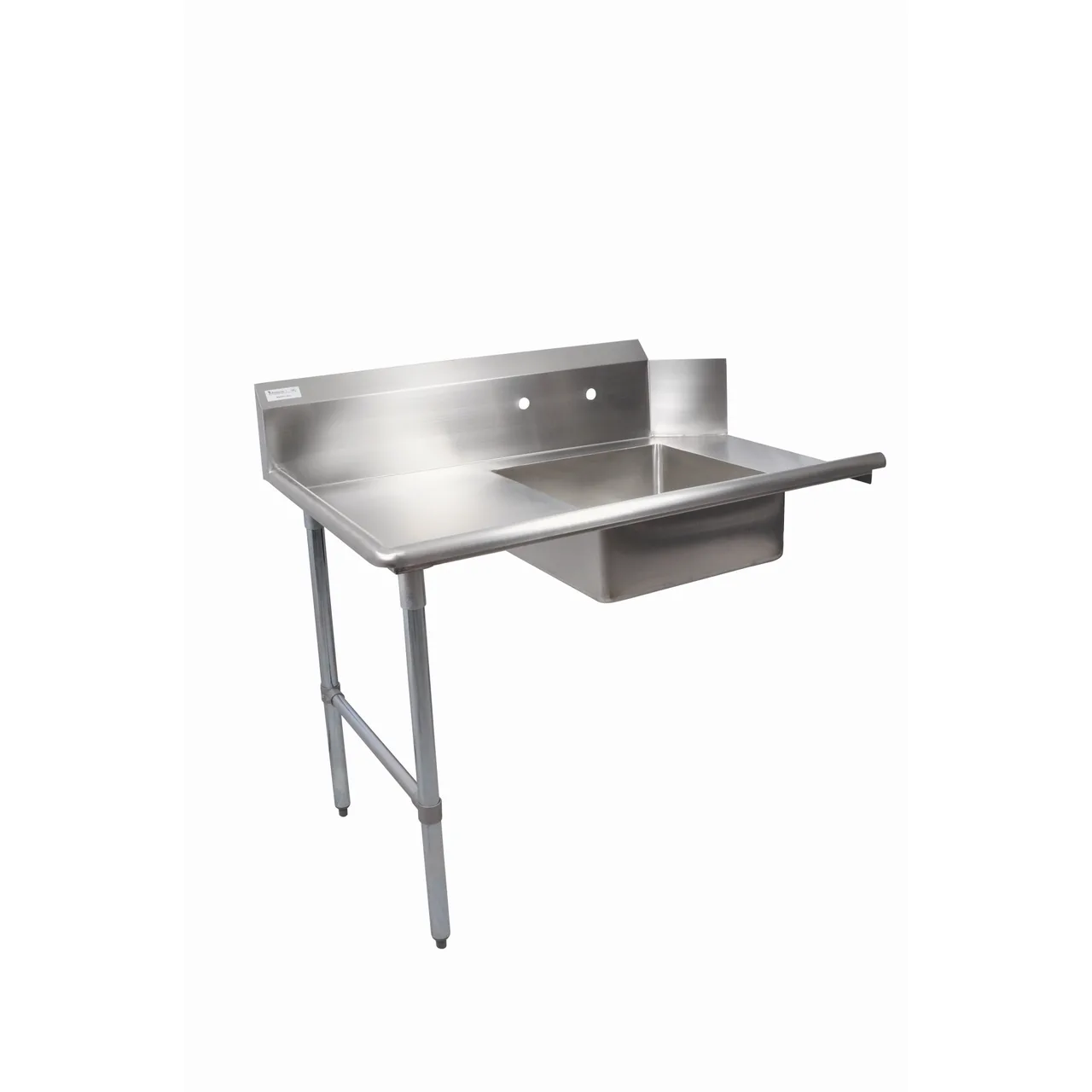 BK Resources BKSDT6-72-L-SS 72" Straight Soiled Dishtable w/ Left Table, Pre-Rinse Sink, 10" Backsplash
