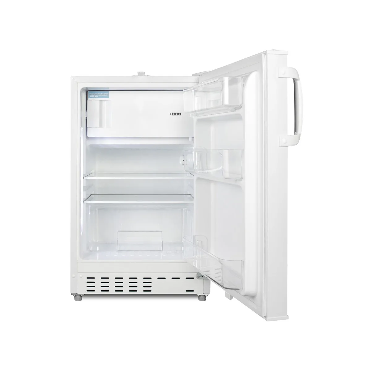 Summit ALRF48 20" Built-in or Freestanding Undercounter Refrigerator Freezer in White, 2.68 cu. ft.