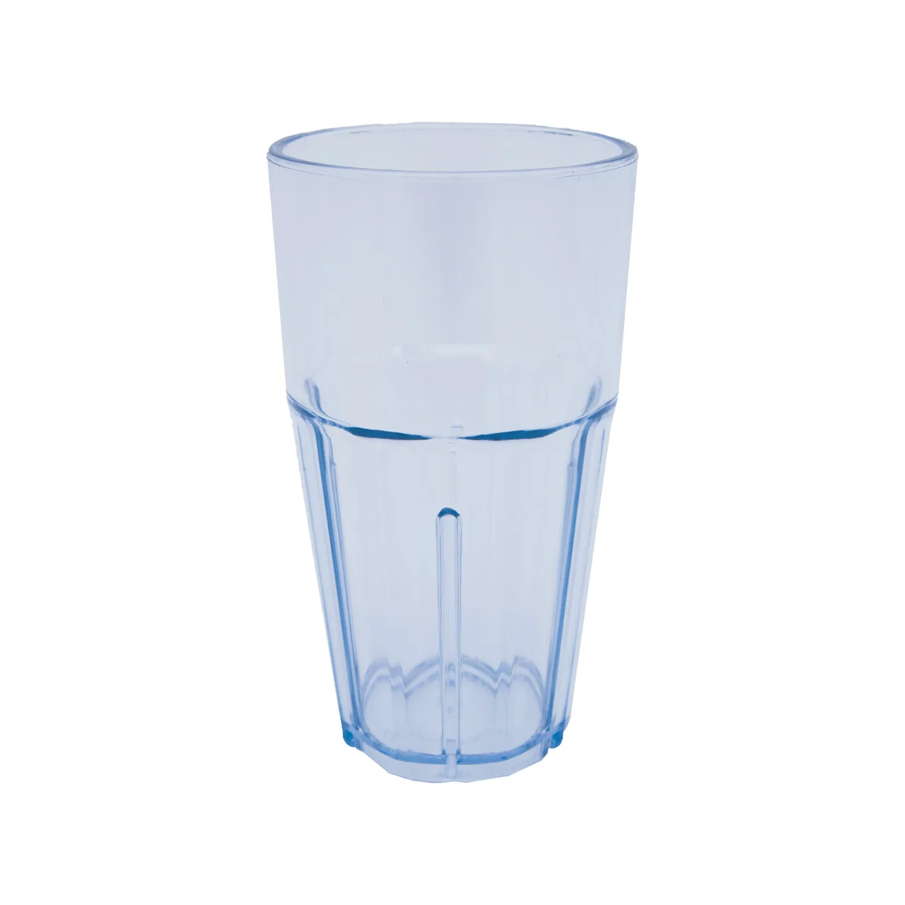 CAC China TMLH-16 - 16 oz (1 pt) Fluted Blue SAN Plastic Tumbler Dishwasher Safe BPA Free - 1 Dozen