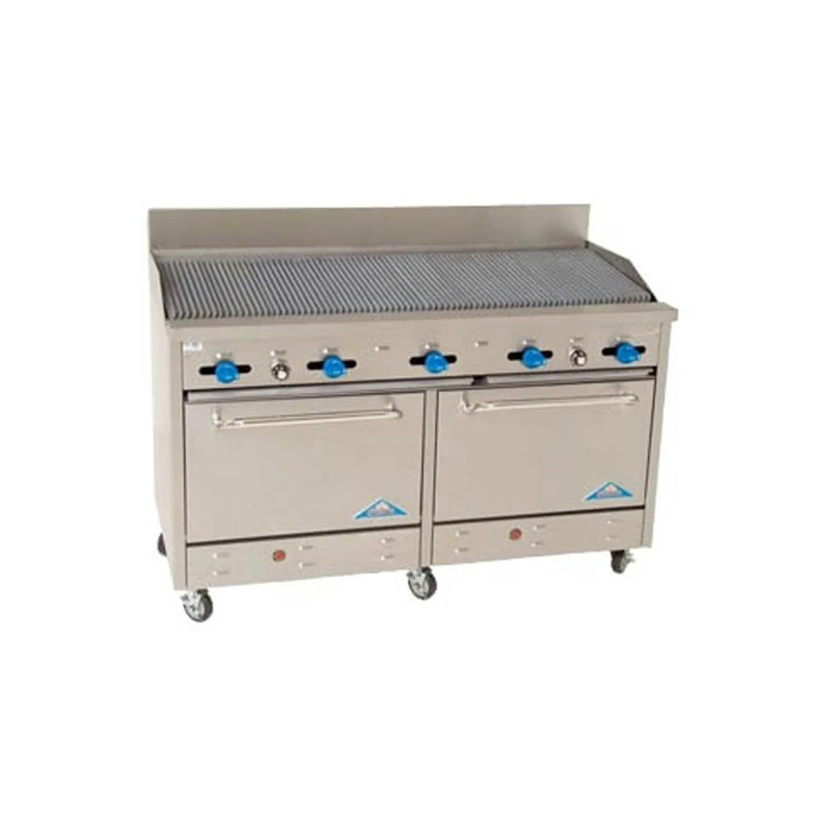 Comstock-Castle 2F330-6RB 72" Gas Restaurant Range w/ 72" Full Charbroiler, (2) Standard Ovens, 240.000 BTU