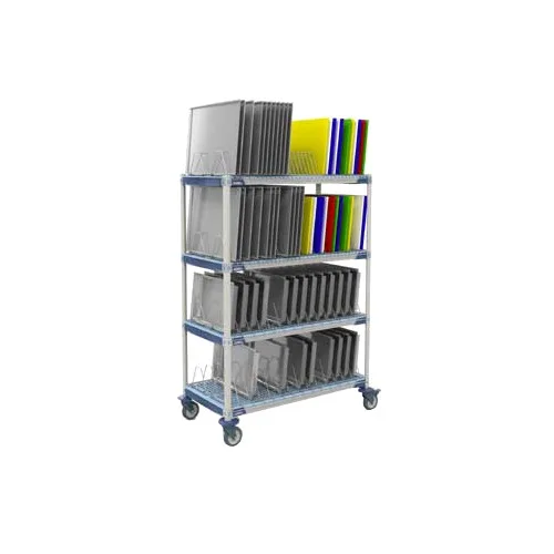 Metro PR48VX4 MetroMax i Mobile Drying Rack with 2 Tray Racks and 2 Pan Racks, 26" x 50" x 68"
