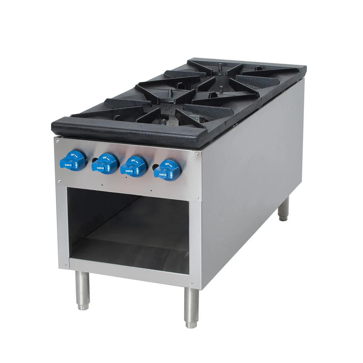 Comstock-Castle 2CSP18 18" Gas Stock Pot Range w/ (2) Three Ring Burners, Manual Control, 220.000 BTU