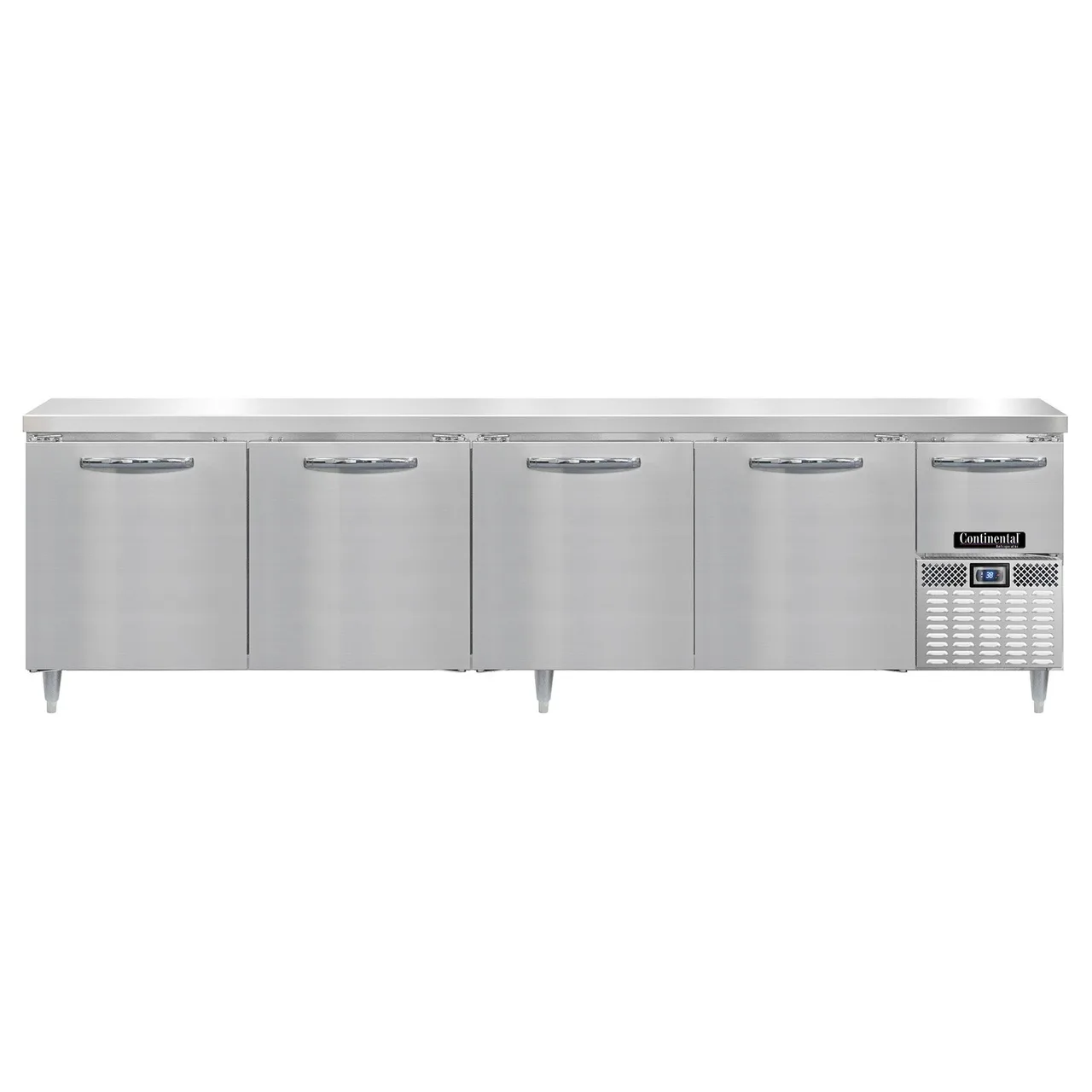 Continental Refrigerator DRA118NSS 118" Worktop Refrigerator w/ 4 Full & 1 Half Doors