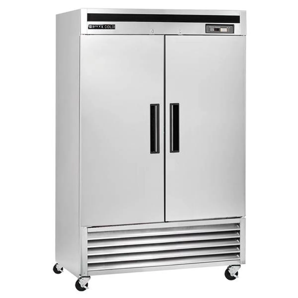 Maxx Cold MCR-49FDHC 54" 2-Section Reach-In Refrigerator w/ 2 Solid Doors, Bottom Mount, Stainless Steel, 43 cu. ft