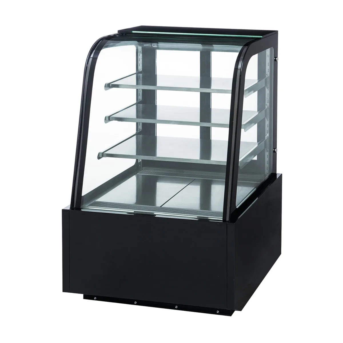 Dukers DDM72R-CB 72" Full Service Bakery Case w/ Curved Glass - (4) Levels, 115v