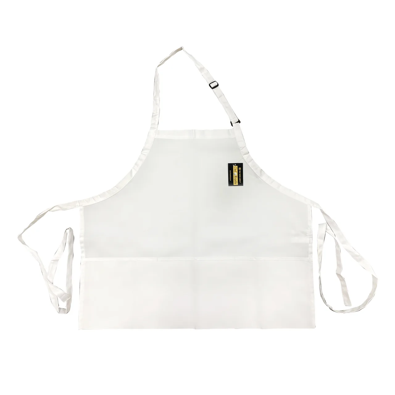 Thunder Group CA2427WH Chef Regalia Bib Aprons, 24" X 27-1/2" (3) Pocket Mid-Length, 65/35 Poly/Cotton