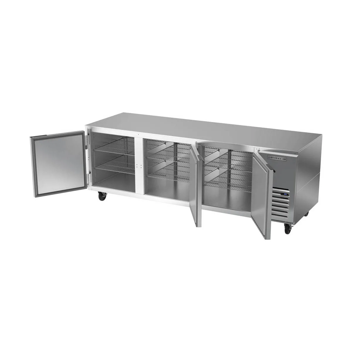 Beverage Air UCR93AHC 93" Three Section Undercounter Refrigerator w/ 3 Doors, 29.7 cu. ft