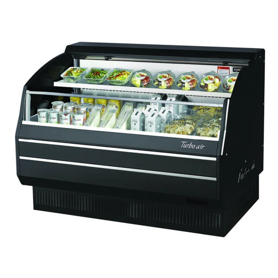 Turbo Air TOM-50LB-SP(-A)-N 50" Horizontal Open Air Merchandiser in Black, Self-Contained