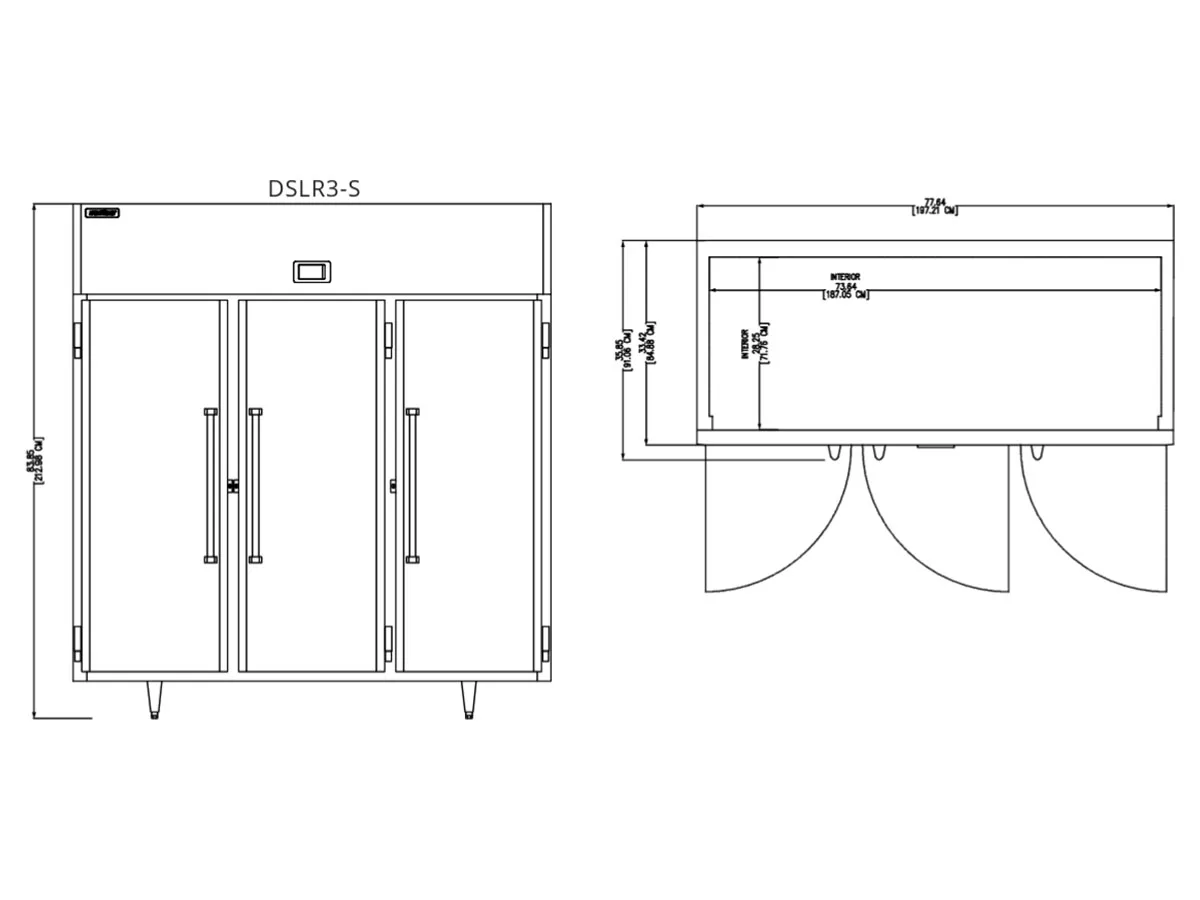 Delfield DSLR3-S Three Solid Door Reach-In Refrigerator, Top Mounted, 68.34 cu. ft.