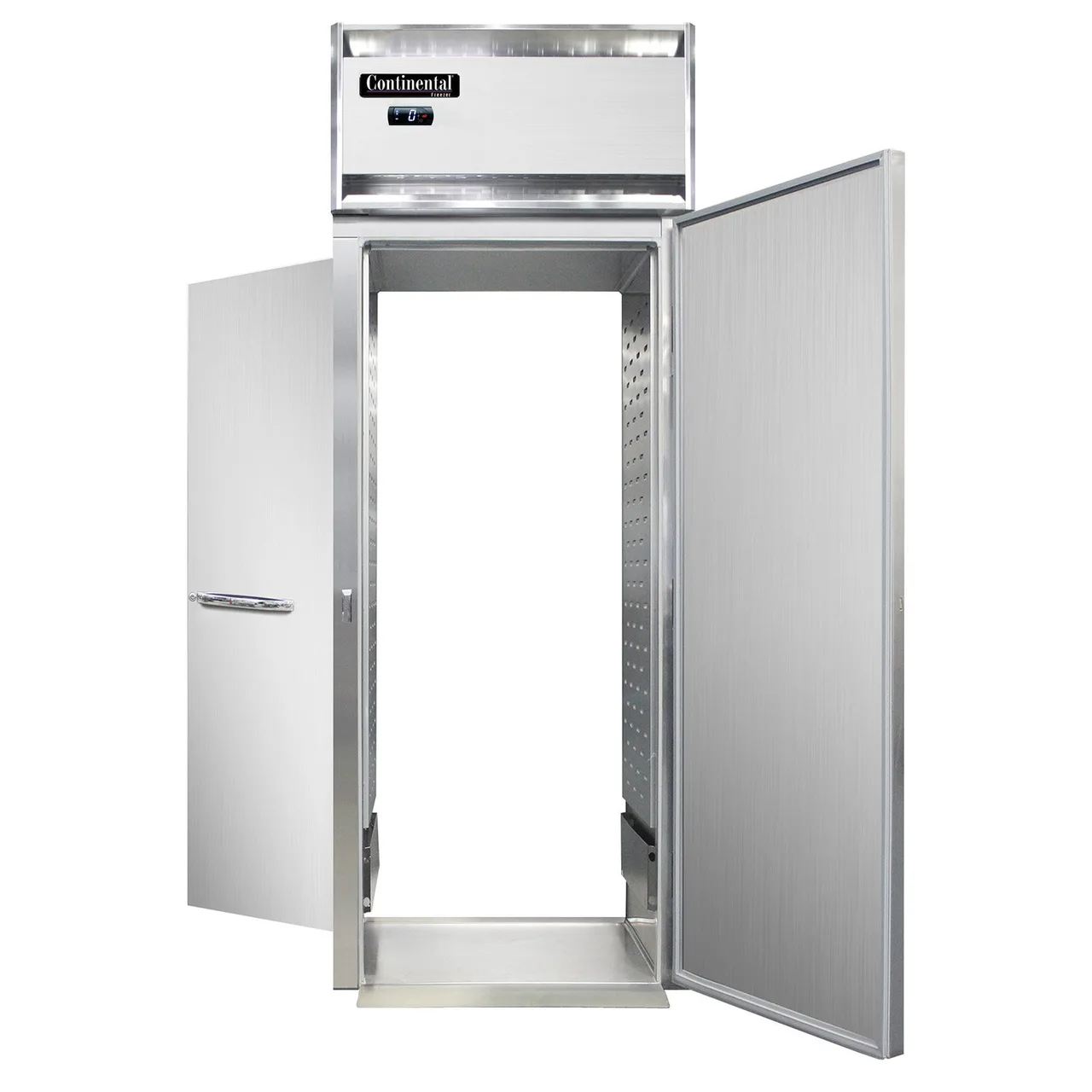 Continental Refrigerator D1FINSSRT 35.5" 1-Section Roll-Thru Freezer, 2-Solid Doors, Top Mounted, 32 cu. ft., Stainless Steel