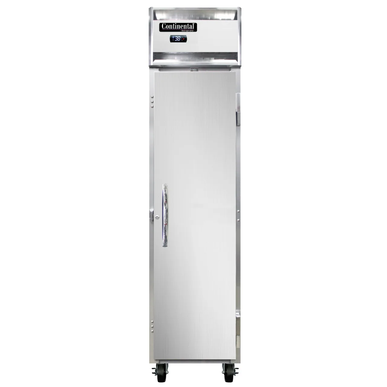 Continental Refrigerator 1RSEN 18" 1-Section Reach-In Refrigerator w/ Solid Door, Stainless Steel Front Aluminum Exterior, 15 cu. ft.