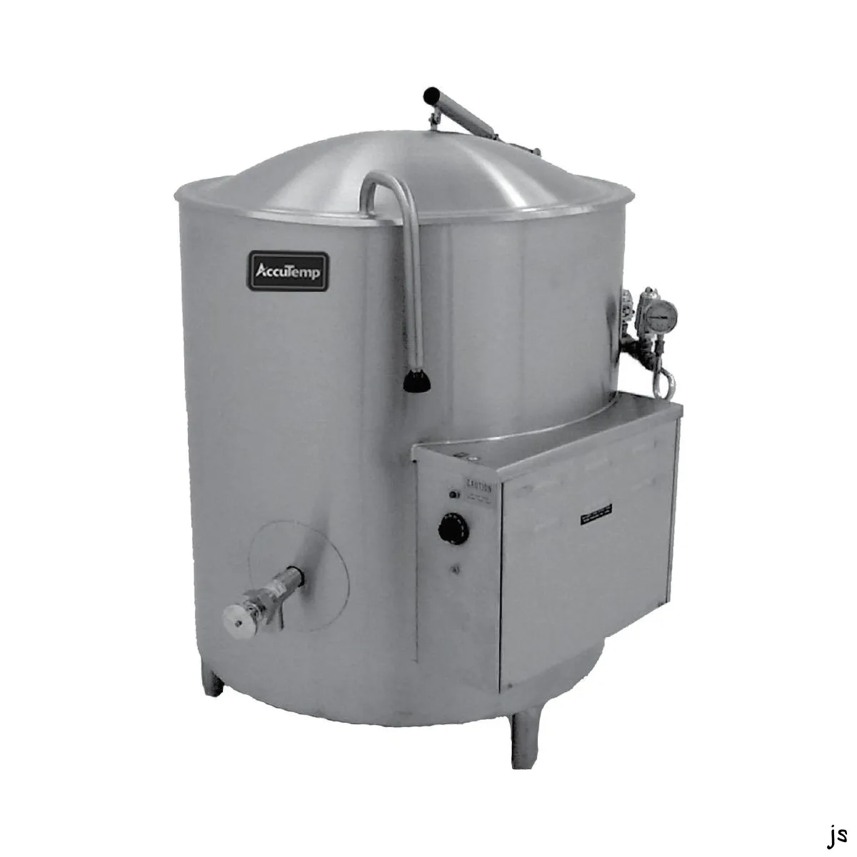 AccuTemp ALLEC-20 20 Gallon Floor Stationary 2/3 Steam Jacketed Electric Kettle w/ Leg Mounted Base