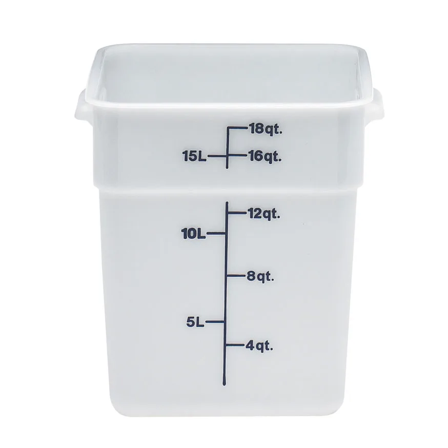 Cambro 18SFSP148 CamSquare 18‑qt Square Container, 11‑1/4"L×12‑1/4"W×12‑5/8"H, White PE