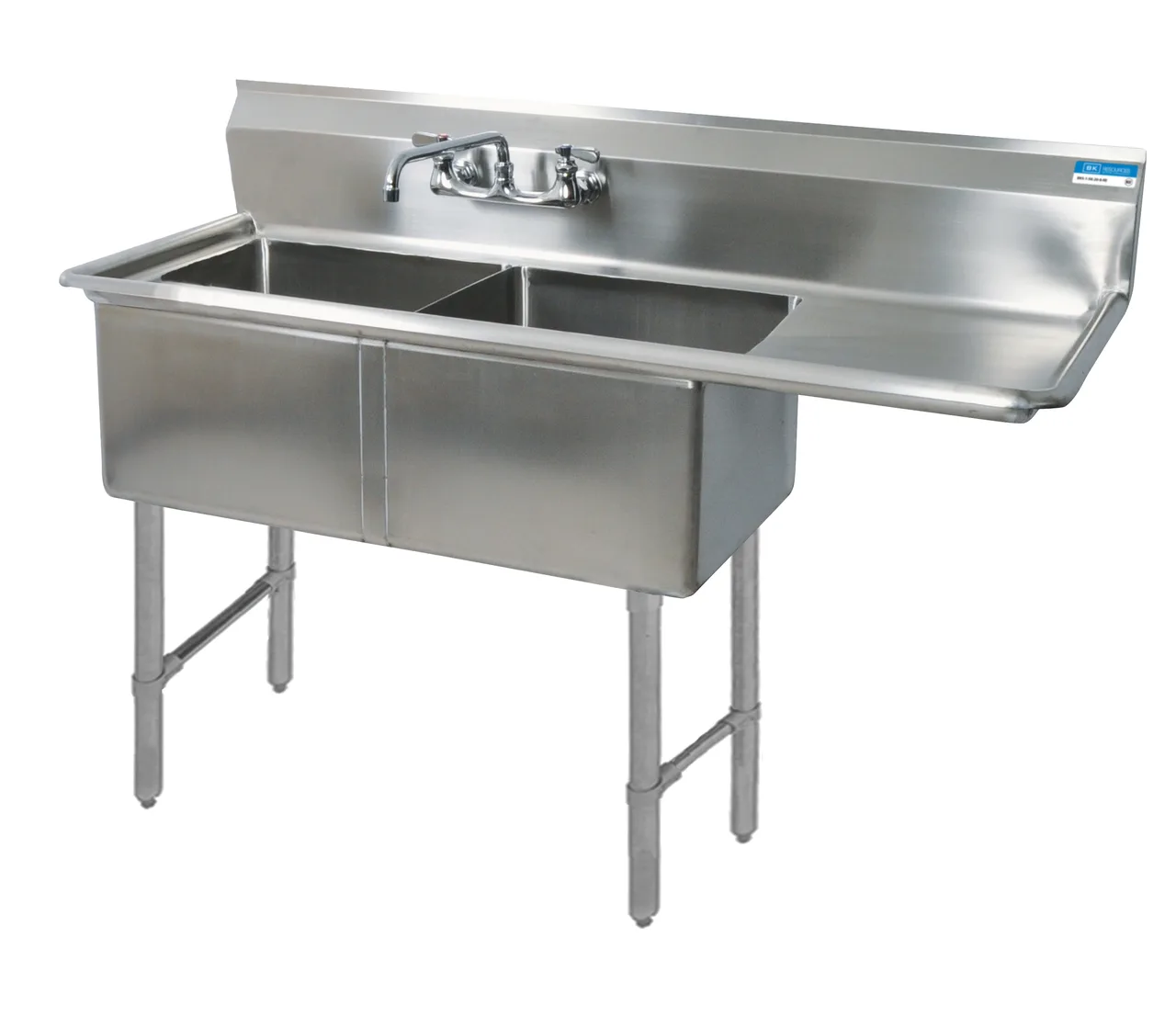 BK Resources BKS6-2-1620-14-18RS Sink, Two Compartment