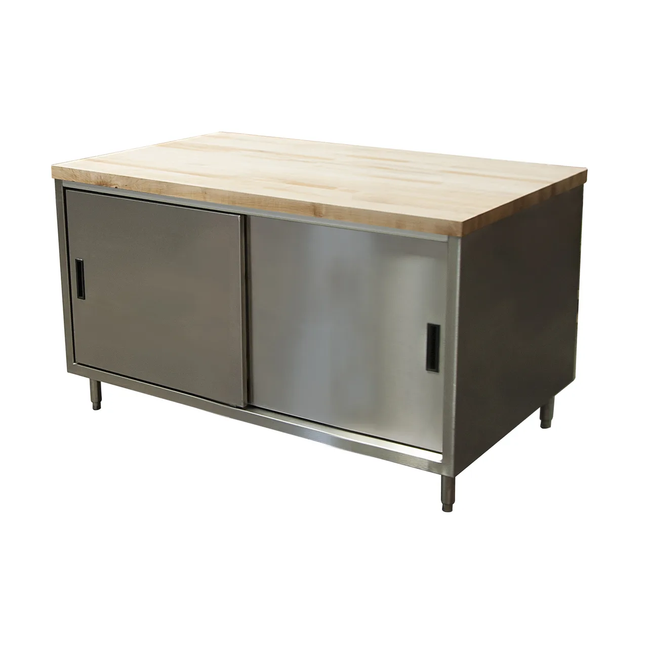 BK Resources CMT-3060S Chef Table, Cabinet Base with Sliding Doors