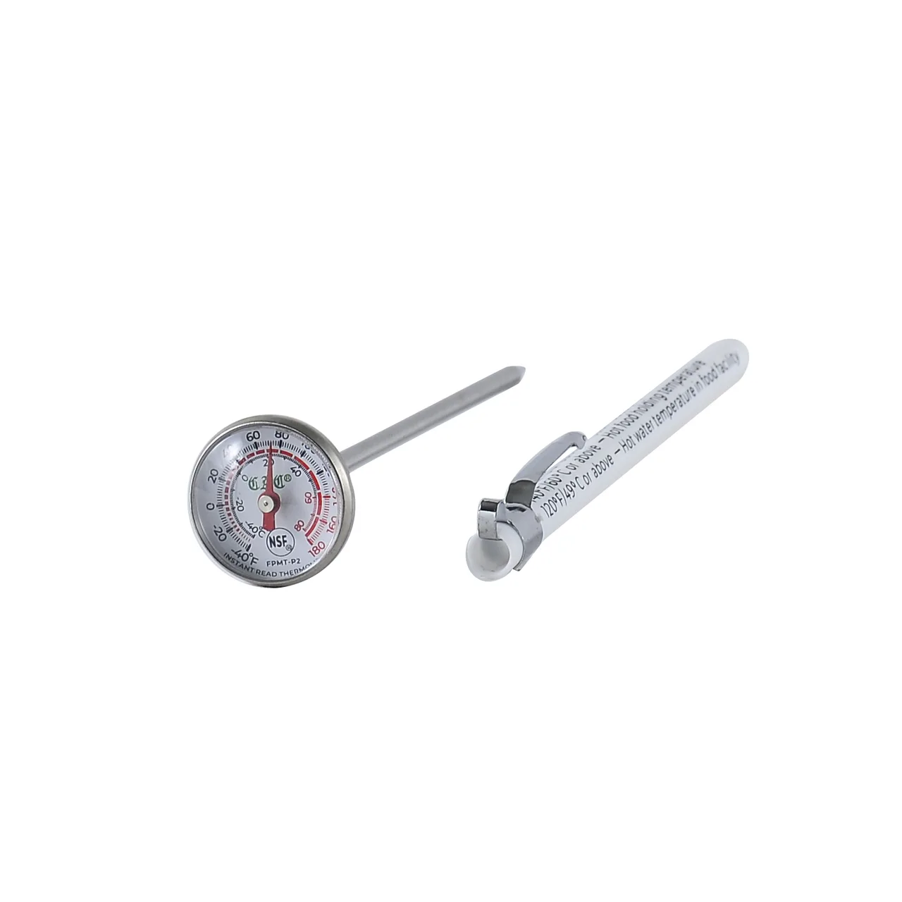 CAC China FPMT-P2 Equil Thermo Pocket Thermometer, 1" Dial, 5" Probe, -40-180°F, Calibratable, NSF