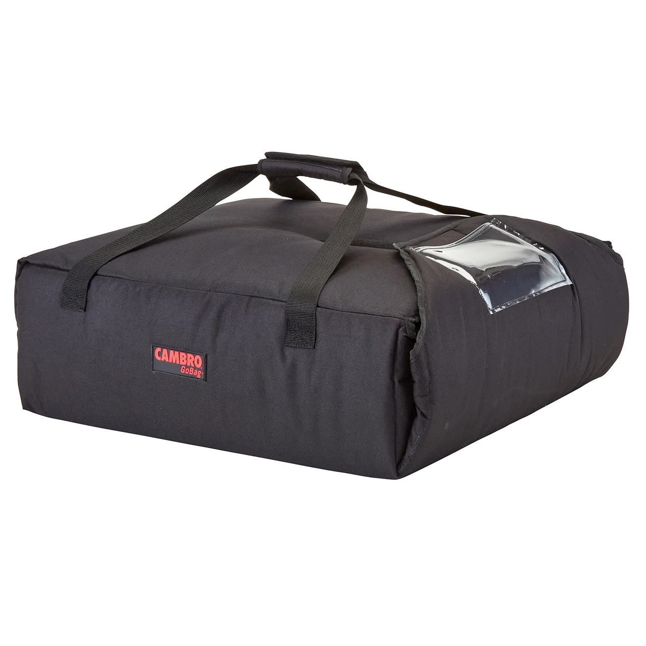 Cambro GBP220110 GoBag Pizza Delivery Bag, 20-3/4" x 21-3/4" x 6-1/2", Black Nylon Exterior, High Density Insulation, (2) 20" or (3) 18" Pizza Capacity