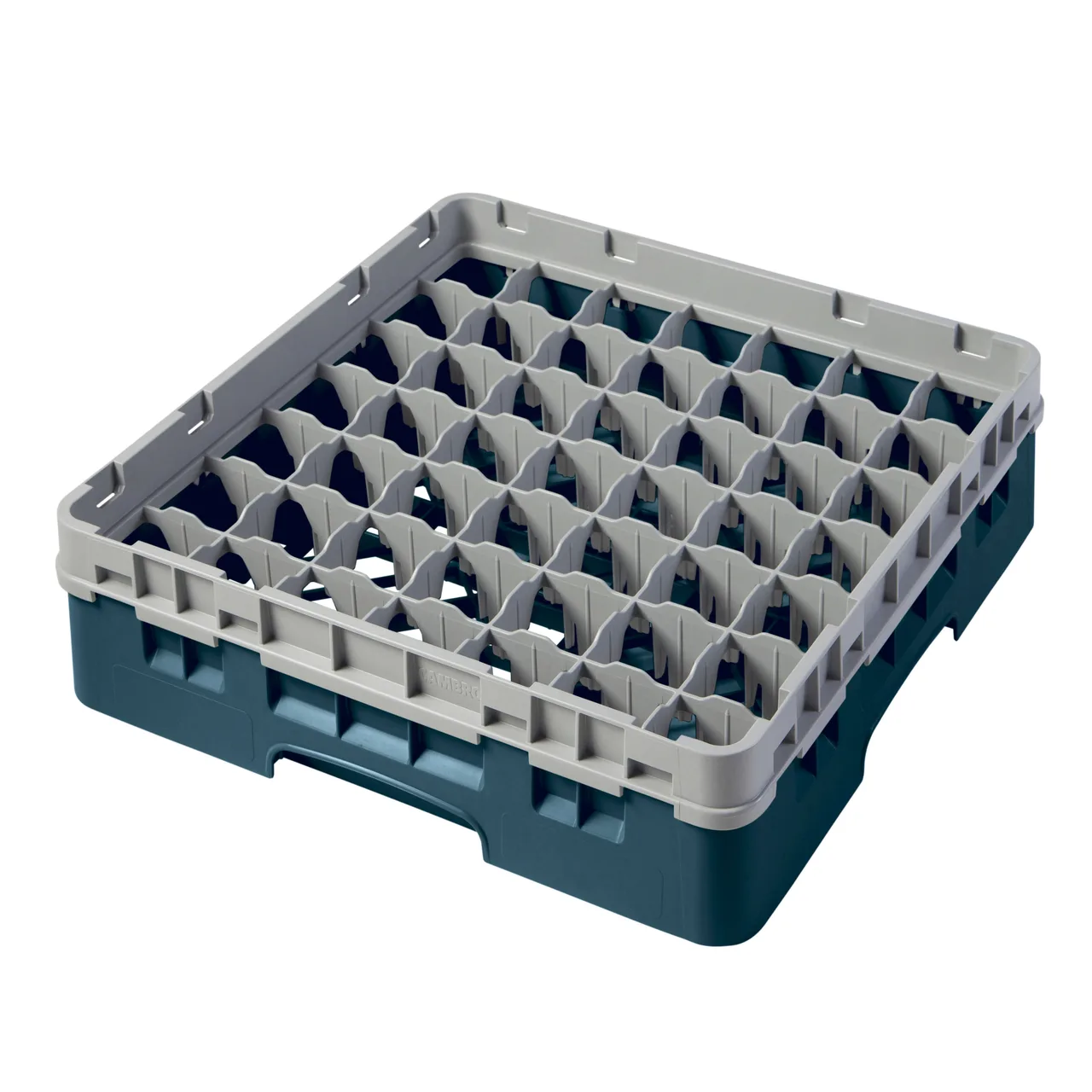 Cambro 49S318414 Camrack Glass Rack, Teal, Full Size, 19-3/4 x 19-3/4, 49 Compartments, 2-7/16 Max Dia