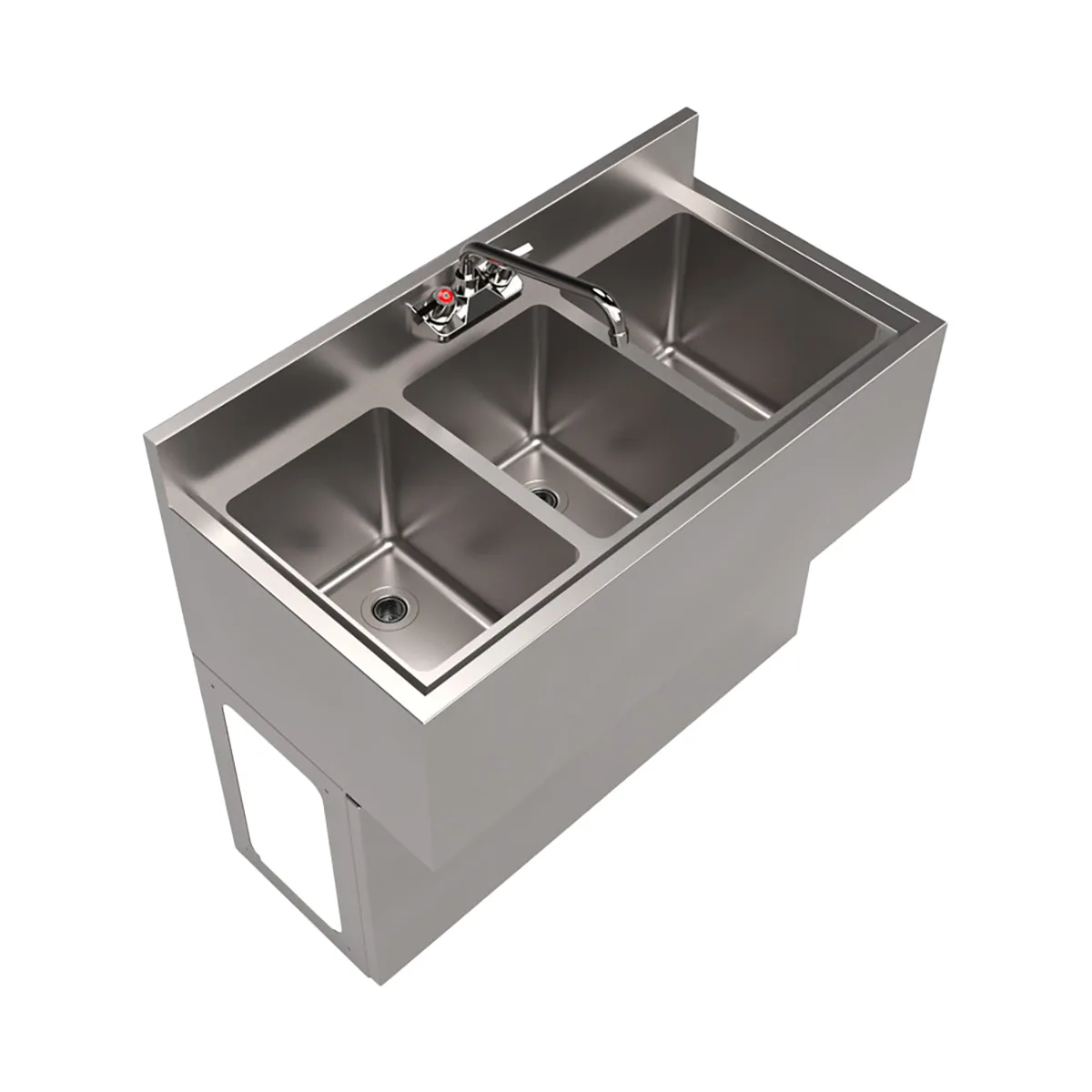 BK Resources UBB-18-336S Underbar Sink Units, 3 Compartment without Drainboard