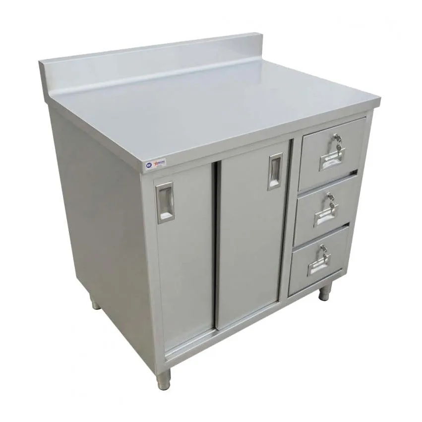 Omcan USA 45284 Cabinet Base Sliding Doors Work Table