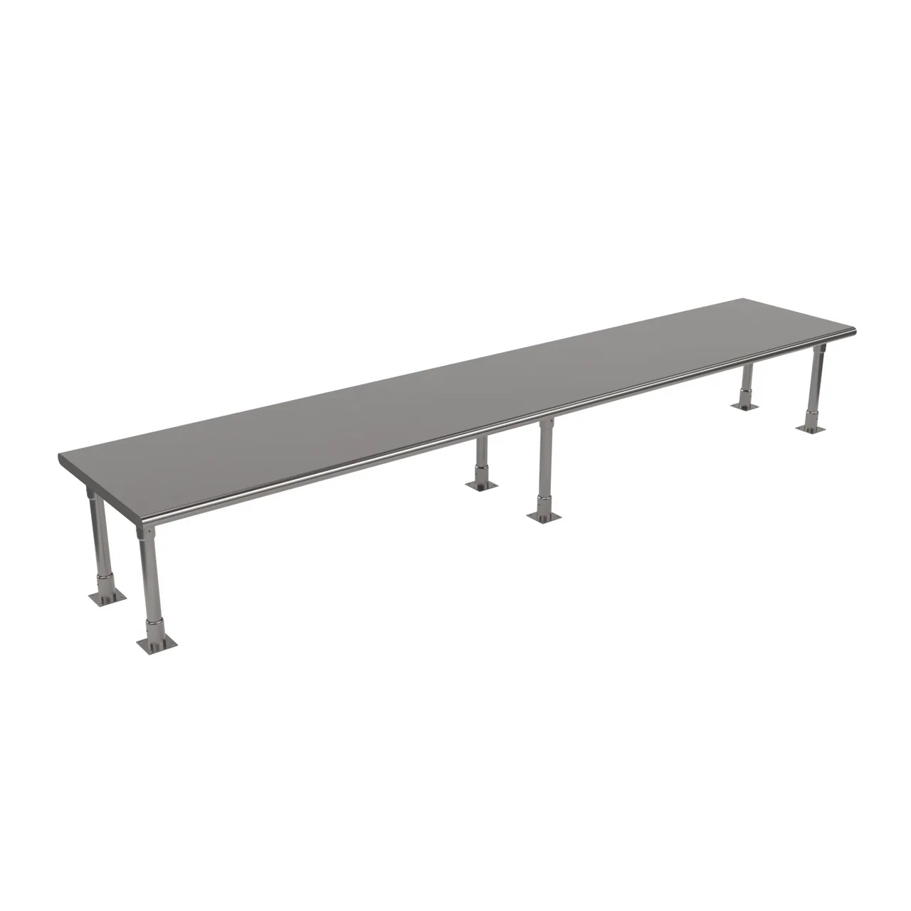 BK Resources BK-OSS-24120BN Single Overshelf, Table Mount, 120"W X 24"D