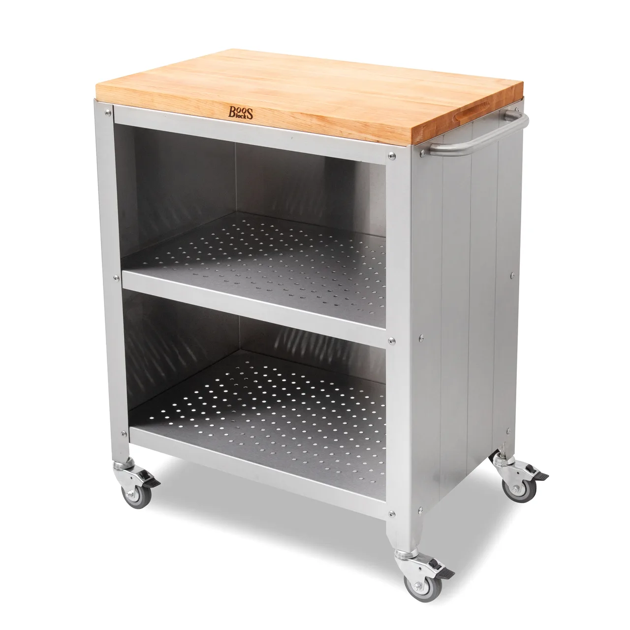John Boos CUFC-M1830 Formaggio Cart, 30"W x 18-1/8"D, Northern Hard Rock Maple, Stainless Steel Base