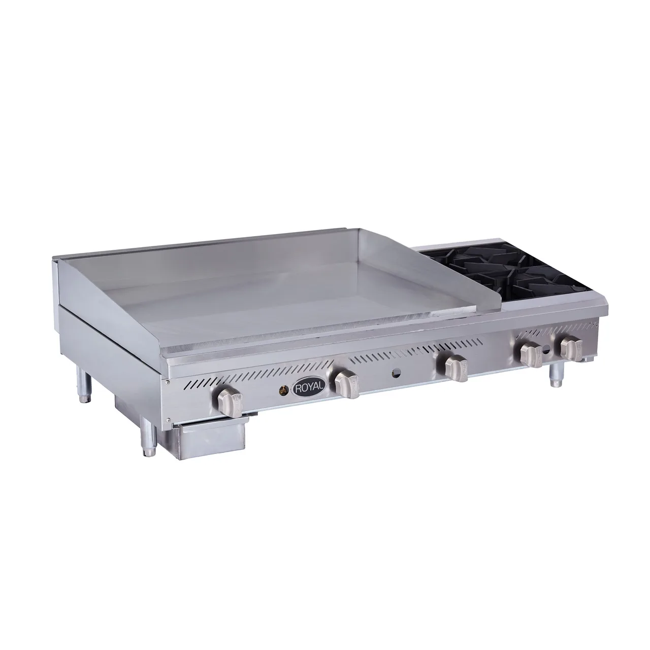 Royal Range of California RMG-12OB2 24" Countertop Gas Griddle/Hotplate Combo, 90.000 BTU