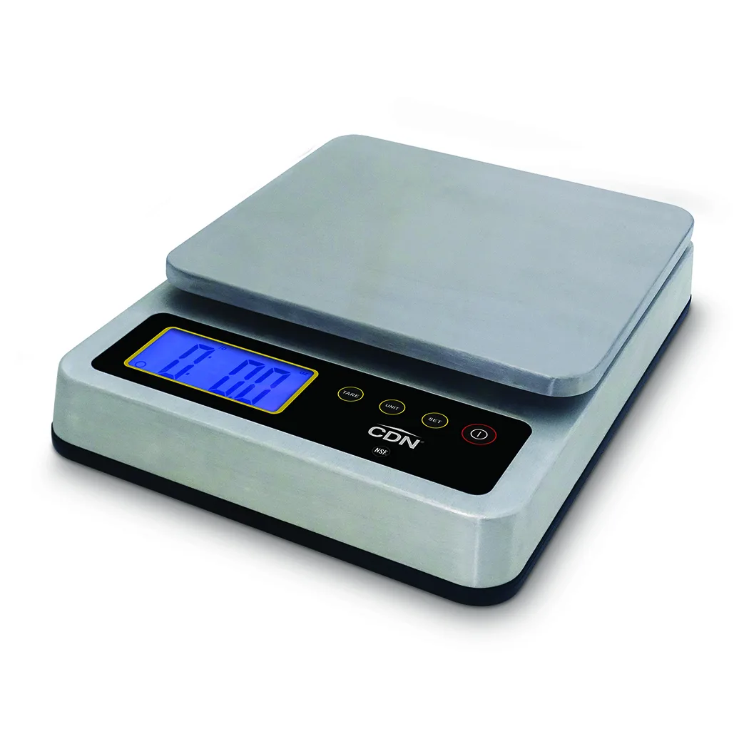 CDN SD2210X - 22 lb Digital Submersible Portion Scale, 7-5/8"W x 9-13/16"D, Stainless Platform, 100-240V, IP67