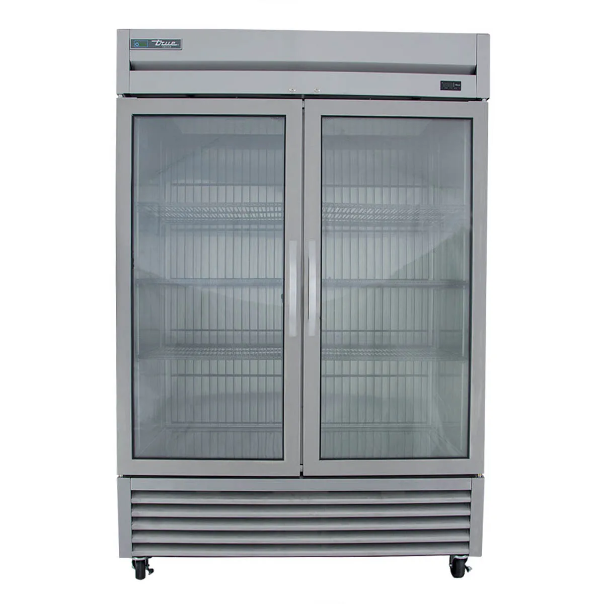 True T-49FG-HC~FGD01 54" 2-Glass Door Reach-In Freezer, Bottom Mounted, 49 cu. ft., Stainless Steel Front, Aluminum Sides