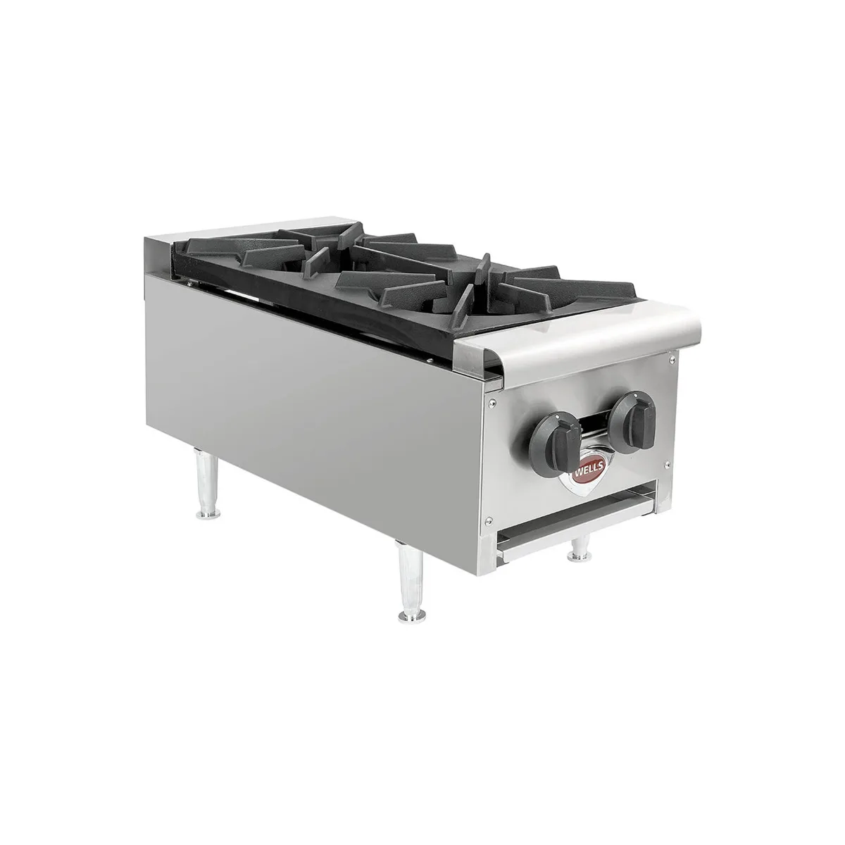 Wells HDHP-1230G 12" Countertop Gas Hotplate with (2) Burners, Manual Controls, 53.000 BTU