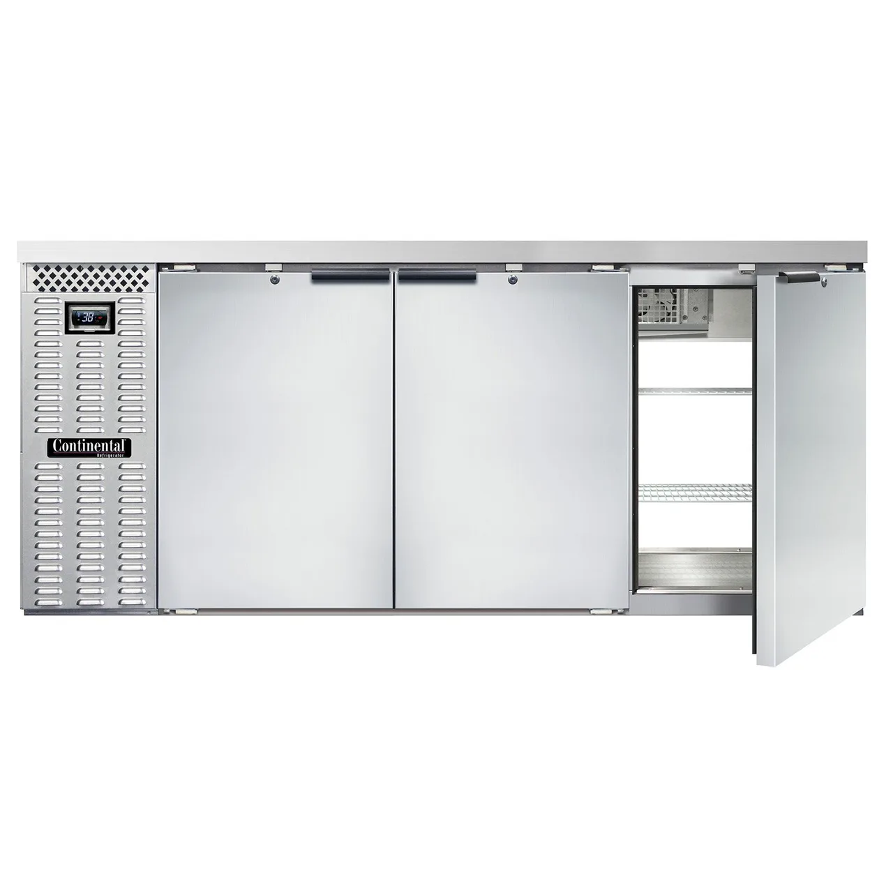 Continental Refrigerator BB79NSSPT Pass-Thru Back Bar Cooler w/ 28 Cu Ft, 6 Solid Doors, 79" W