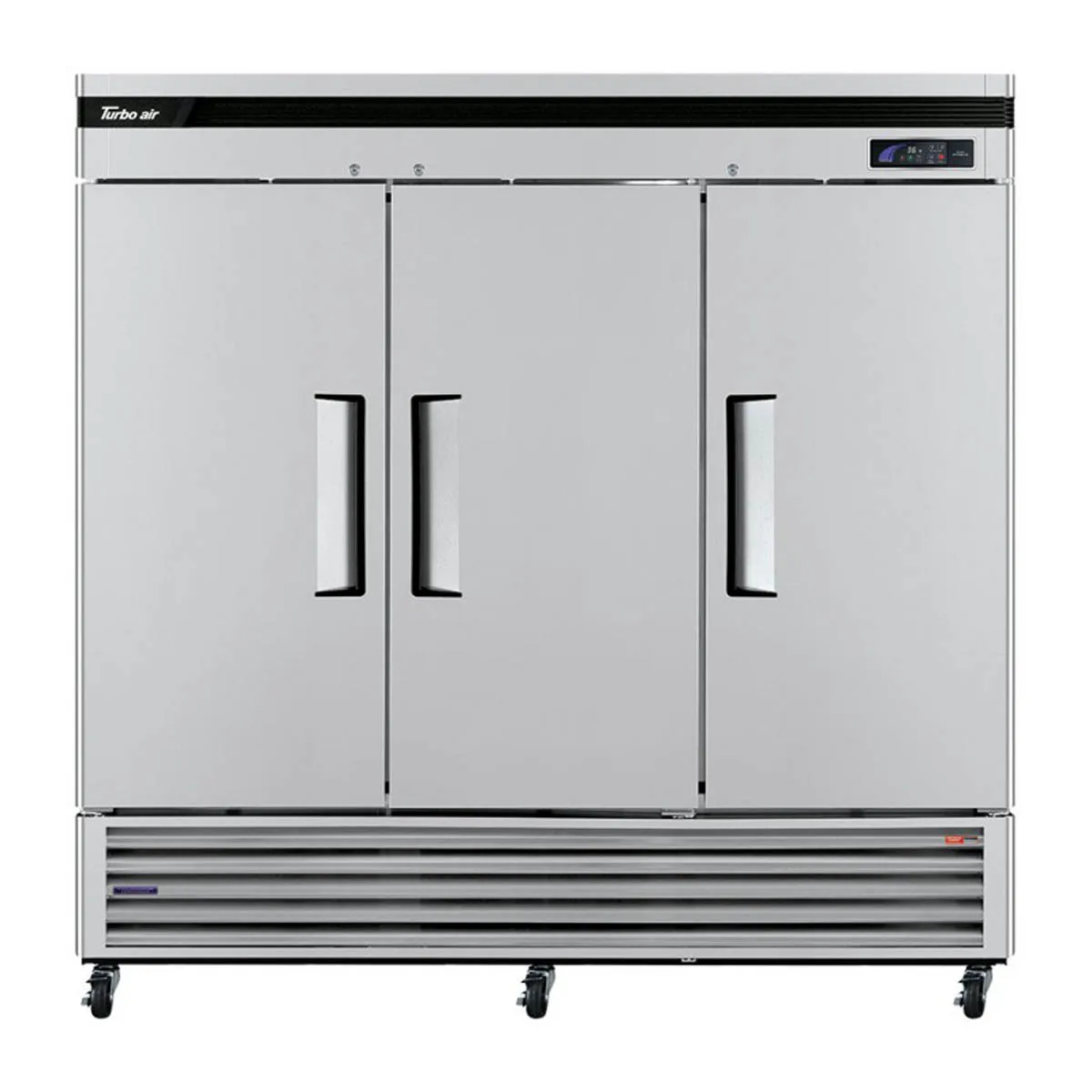 Turbo Air TSR-72SD-N 81" 3-Section Super Deluxe Reach-In Refrigerator w/ 3 Solid Doors, Bottom Mount, 64 cu. ft.