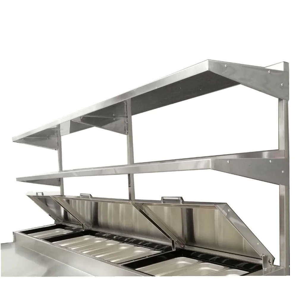 Atosa USA MROS-44P Overshelf, double, for pizza prep table, 44"W x 14"D x 47"H, sound deadened