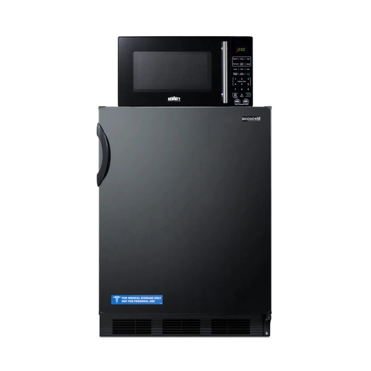 Summit MRF66BKA 23.63" Breast Milk Refrigerator & Freezer w/ Microwave, Black, 5.1 cu. ft.